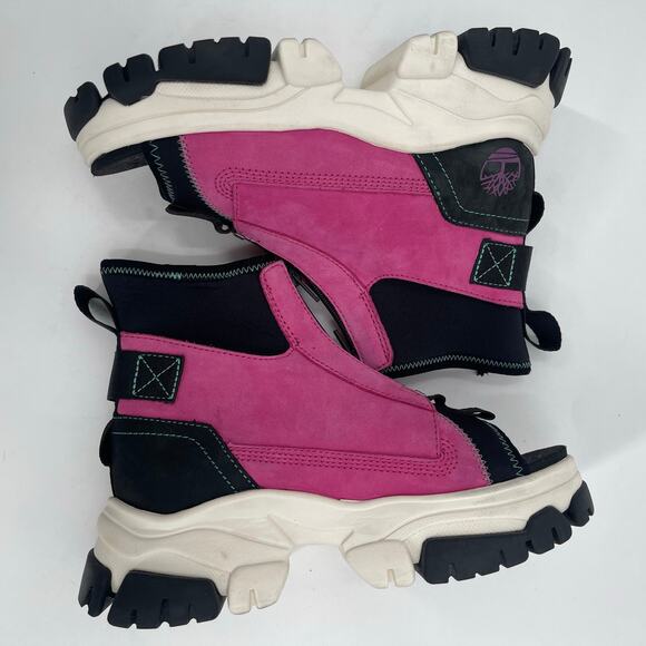 TIMBERLAND Adley Way Boot Sandals Size 5.5 Peep Toe Very Berry Hiking Outdoor - Picture 9 of 11